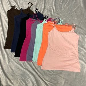 Tank tops with built in bra, multiple colors